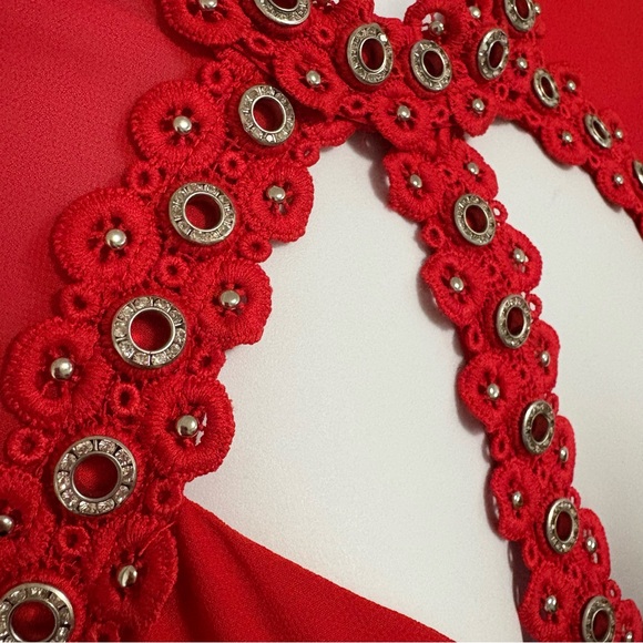 GUESS BY MARCIANO EMBELLISHED CUTOUT MINI DRESS - Picture 14 of 14